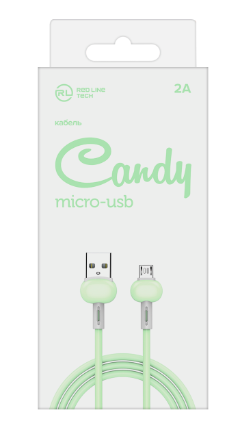 Кабель интерфейсный Red Line Candy УТ000021985 USB/micro USB, зеленый