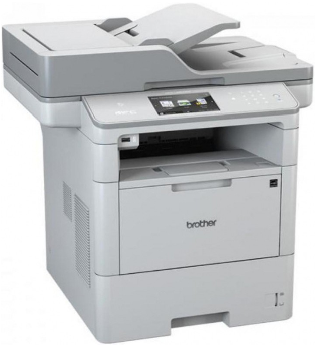 МФУ лазерное черно-белое Brother MFCL6950DW A4, 1Гб, 50стр/мин, PCL, факс, дуплекс, SPDF80, GigaLAN, WiFi, NFC, 1 лоток на 520л, стартовый картридж 20