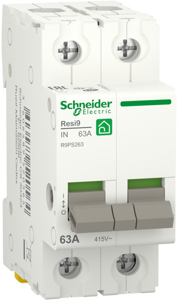 Выключатель нагрузки Schneider Electric RESI9 R9PS263 (мод. рубильник) 63А 2P