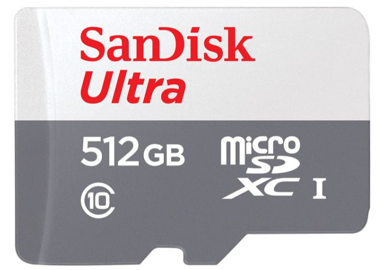  Карта памяти MicroSDXC 512GB SanDisk SDSQUNR-512G-GN3MN Ultra C10 U1 UHS-I 100MB/S, без адаптера