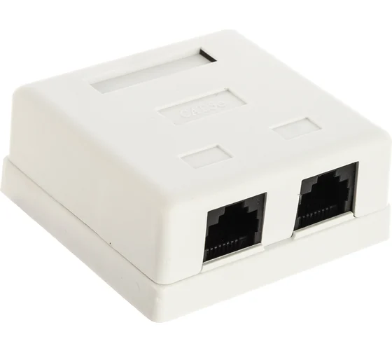 Компьютерная розетка настенная TWT TWT-SM2-4545-WH 2 порта RJ-45, категории 5е, белая