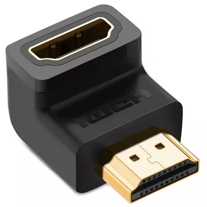 Переходник UGREEN HD112 20109_ угловой, HDMI(M)/HDMI(F), черный