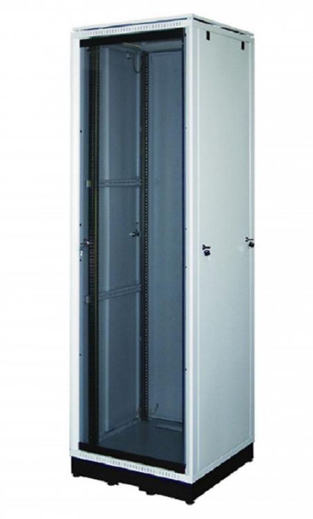 Шкаф напольный 19, 42U МЕТА 4901-42 стеклянна дверь, 4 вентилятора, без направляющих и крепежа.