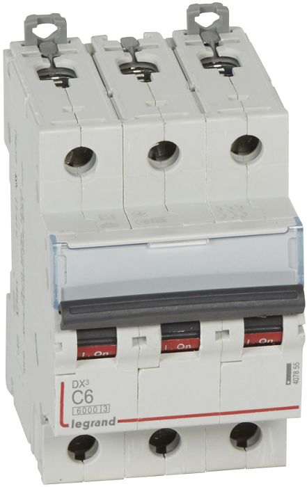 Автоматический выключатель Legrand 407863 DX³ 6000 - 10 кА - тип характеристики C, 3П, 400 В~, 40 А, 3 модуля