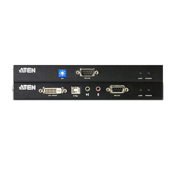 Удлинитель Aten CE602-AT-G extender, KVM USB, VI Dual Link+AUDIO+RS232, 60 метр., 2xUTP Cat5e, DVI-D+2xUSB A-тип+2xMINI JACK+DB9, Female, с KVM-шнуром