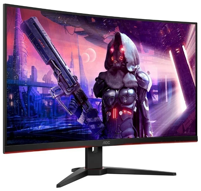 Монитор 31,5 AOC CQ32G2SE 2560x1440, VA, WLED, 16:9, 4ms, 2*HDMI, DP, 3000:1, 80M:1, 178/178, 250cd, Curved,  2*Speakers, Tilt, black/red