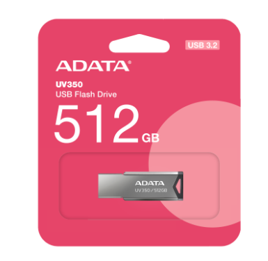 ADATA Накопитель USB 3.2 512GB A-Data AUV350-512G-RBK UV350, серебристый