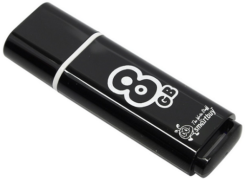 Накопитель USB 2.0 8GB SmartBuy SB8GBGS-K Glossy черный