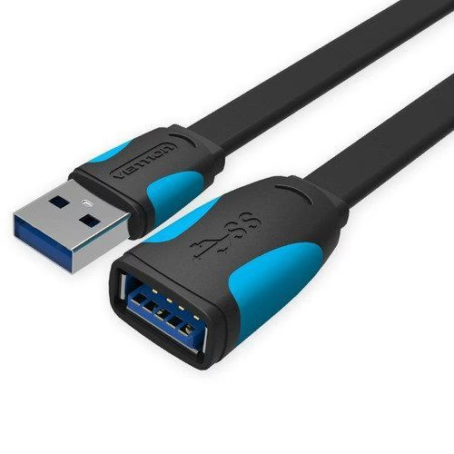 Кабель интерфейсный USB 3.0 удлинитель Vention AM/AF VAS-A13-B150 1,5 м плоский,