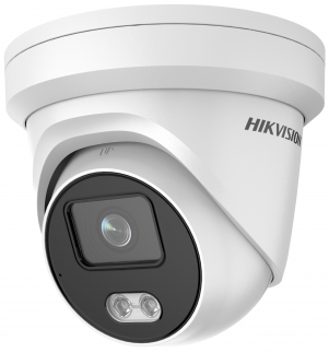 Купольные  Xcom-Shop Видеокамера IP HIKVISION DS-2CD2347G2-LU(C)(2.8mm) 4Мп уличная купольная с LED-подсветкой до 30м и технологией AcuSense 1/1.8 Progressive Scan CMOS;