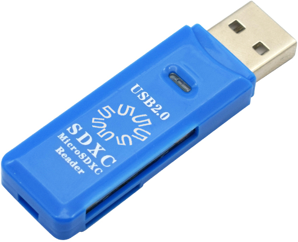 Карт-ридер 5bites RE2-100BL USB2.0, SD, TF, USB, blue