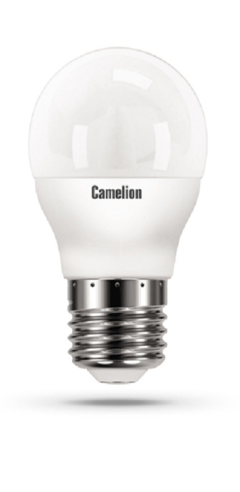 Лампа светодиодная Camelion LED5-G45/830/E27 5Вт/45Вт, E27, 170-265В, 3000К, 410лм, шар (12028)