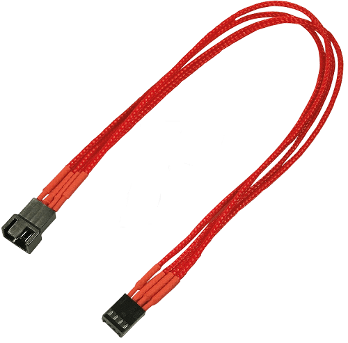 Удлинитель Nanoxia NXPWV3ER 4-pin PWM, 30см, индивидуальная оплетка, красный