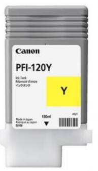   Xcom-Shop Картридж Canon PFI-120 Y 2888C001 желтый для imagePROGRAF TM-200/TM-205, TM-300/TM-305 130 мл.