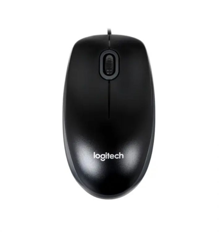 Мышь Logitech B100 910-005547 black, USB, оптическая, 800dpi, 2but