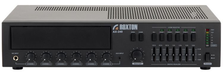 Усилитель Roxton AX-240 240 Вт, 3 микр.+ 3 унив. входа, 5 зон, работа с RM-05