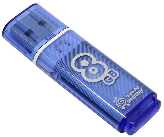 Накопитель USB 2.0 8GB SmartBuy SB8GBGS-B SB8GBGS-B Glossy синий