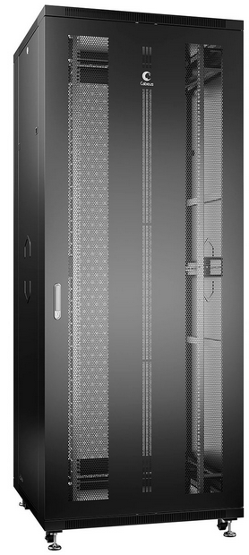 Шкаф напольный 19, 42U Cabeus ND-05C-42U80/80-BK телекоммуникационный 800x800x2055mm (ШхГхВ) передняя и задняя перфорированные двери, ручка с замком,