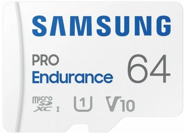 Карта памяти MicroSDXC 64GB Samsung MB-MJ64KA/EU PRO Endurance (для видеорегистратора) Class 10, UHS-I, W 30 МБ/с, R 100 МБ/с, адаптер на SD