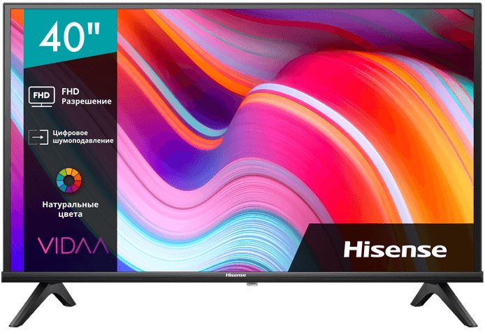 Телевизор Hisense 40A4K черный, FHD, DVB-T, DVB-T2, DVB-C, DVB-S, DVB-S2, SMART TV