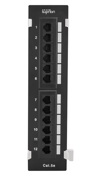 Патч-панель SUPRLAN 10-0407 настенная, Cat 5e, 12 портов RJ45 (8p8c), неэкранированная, Dual IDC (110/KRONE)