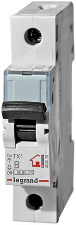 Автоматический выключатель Legrand 403977 TX³ 6000 - 6 кА - тип характеристики B, 1П, 230/400 В~, 50 А, 1 модуль