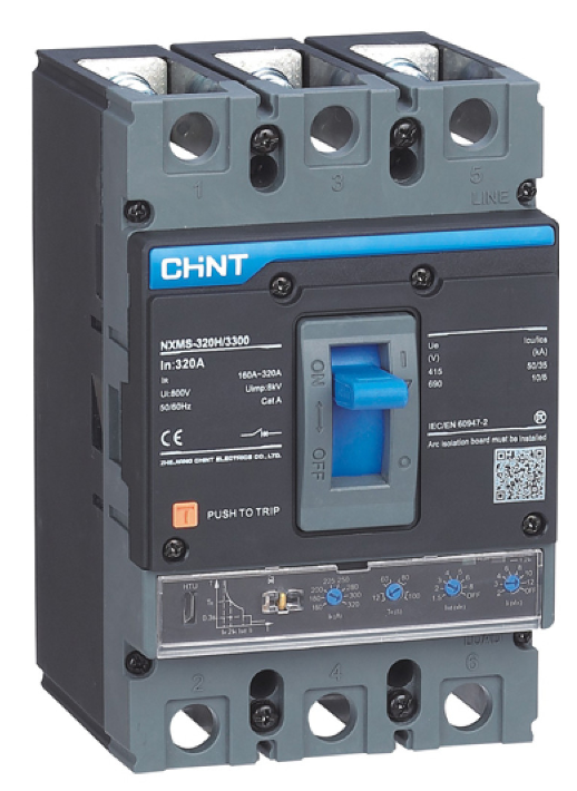 Автоматический выключатель в литом корпусе CHINT 845726 3P, 400А, 70кА, NXMS-400H с электрон. расцеп.