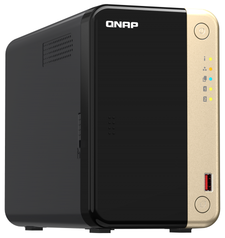 Сетевой RAID-накопитель QNAP TS-264-8G 2 отсека 3,5/2,5, 2 порта 2,5 GbE BASE-T, HDMI-порт, 2 слота M.2 2280 NVMe SSD, Intel Celeron N5095 2,0 ГГц