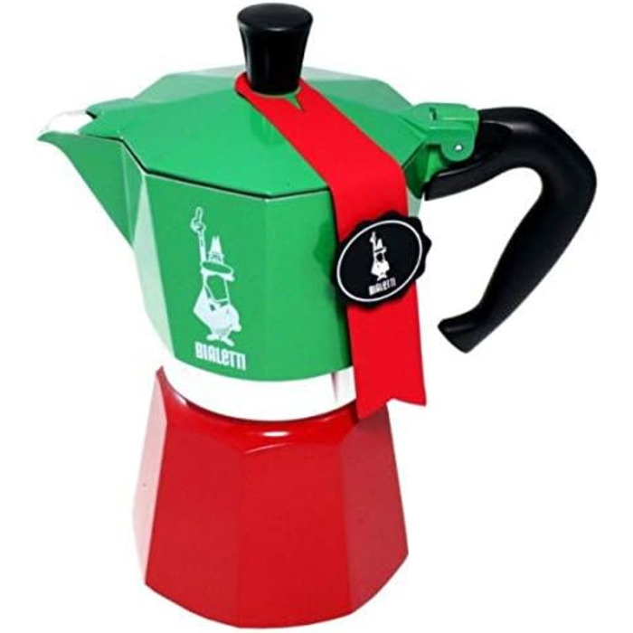 BIALETTI Кофеварка для эспрессо на 1 чашку La Mokina Tricolore Bialetti