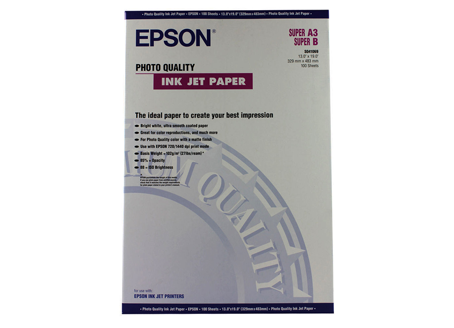   Форофис Фотобумага_Photo Quality Ink Jet Paper, A3+, 102 г/м2, 100 листов (C13S041069)