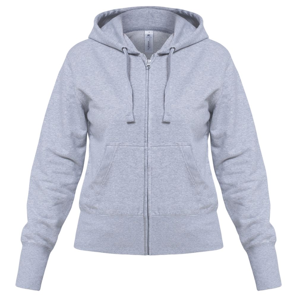 Толстовка женская Hooded Full Zip серый меланж, размер S