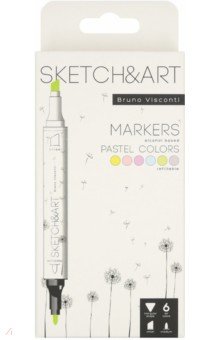   Лабиринт Набор двусторонних скетч-маркеров Sketch&Art, 6 пастельных цветов