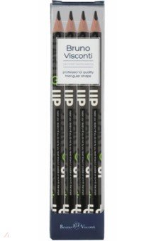 Набор чернографитовых карандашей HappyGraphix Jumbo. Start Up, 4B, 4 штуки