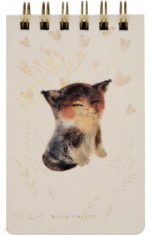 Блокноты малые Линейка  Лабиринт Блокнот Cute Journal. Black&White. Милый котик, 100 листов, линейка, A6-