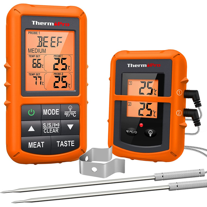 ThermoPro Беспроводной радио-термометр для мяса ThermoPro TP20 с 2-мя датчиками температуры, дальность 150 м