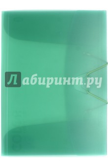 Папка с клапанами и резинкой, зелёный полупрозрачный (85548)