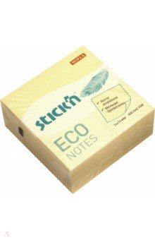 Блок для записей самоклеящийся ECO (400 листов, 76x76 мм, пастель желтый) (21799)