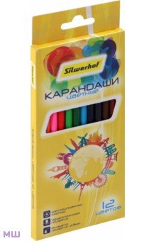 Цветные карандаши 12 цветов (9—14)  Лабиринт Карандаши Солнечная коллекция, 12 цветов