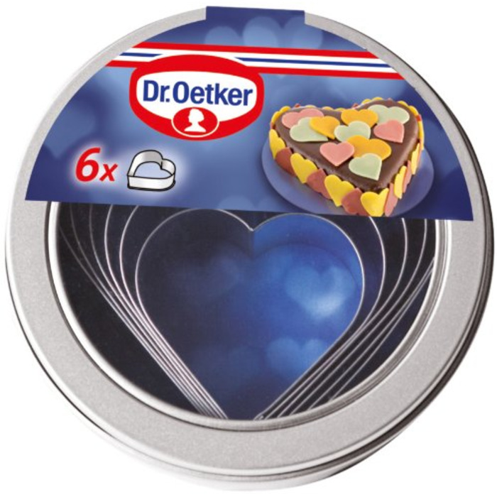 Формочки для печенья  Kitchen Profi Dr. Oetker Формочки для вырезания из бисквитного теста Cердце набор 6 шт Dr. Oetker