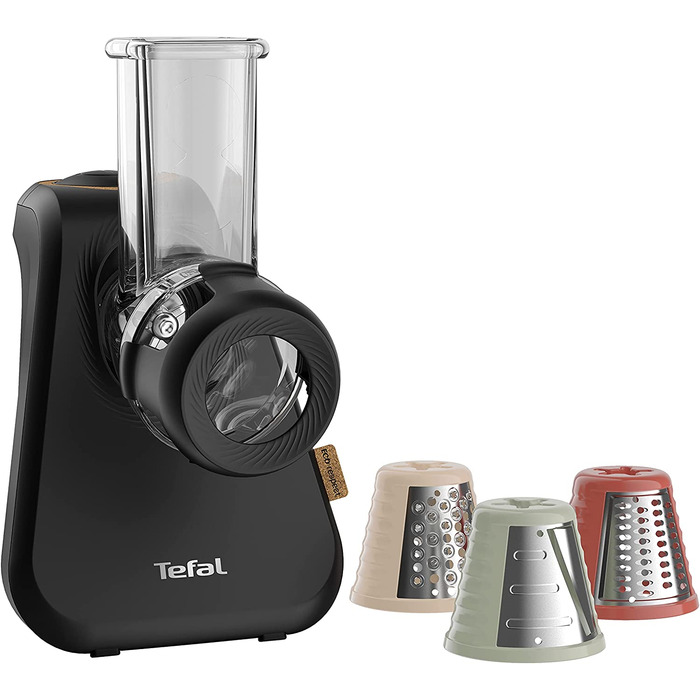 Tefal Электрическая терка Tefal MB77EN Eco Respect / 200 Вт / 3 насадки / черный