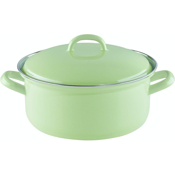 RIESS Кастрюля 2 л 20 см, эмалированная, зеленая Riess Casserole