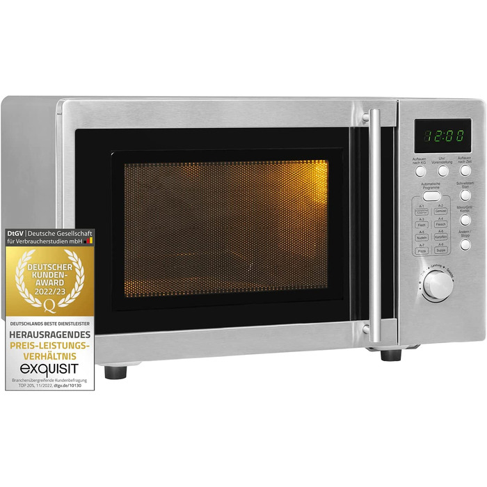 Микроволновые печи Exquisit  Микроволновая печь Exquisit UMW 800 G-3 Inox / 800 Вт / 20 л