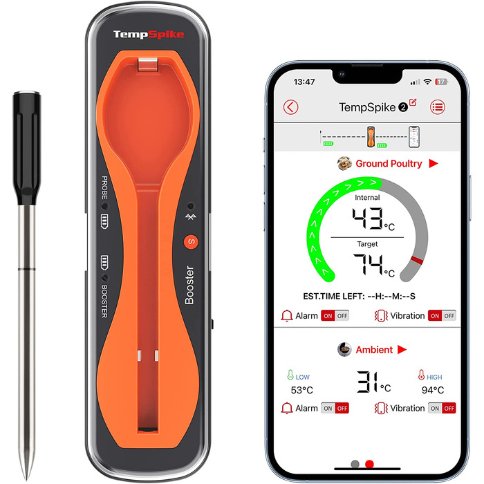 ThermoPro Беспроводной термометр для мяса ThermoPro TempSpike 150 м Bluetooth IP67