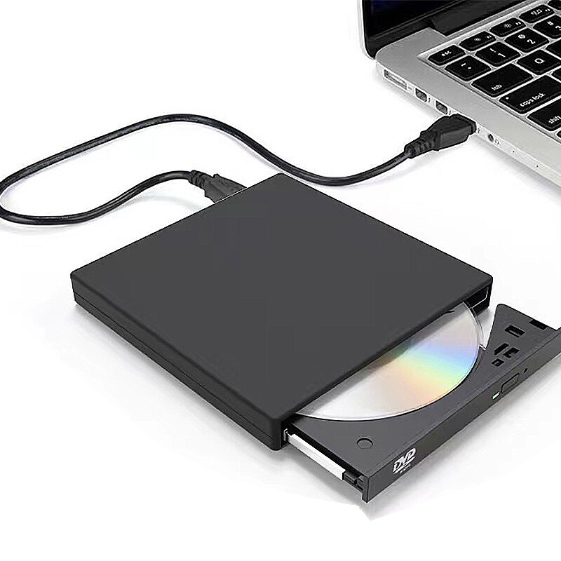 Computer Components  Banggood USB2.0 Портативный внешний DVD-привод для оптических дисков 24-кратная высокоскоростная запись Интеллектуальное шумопода