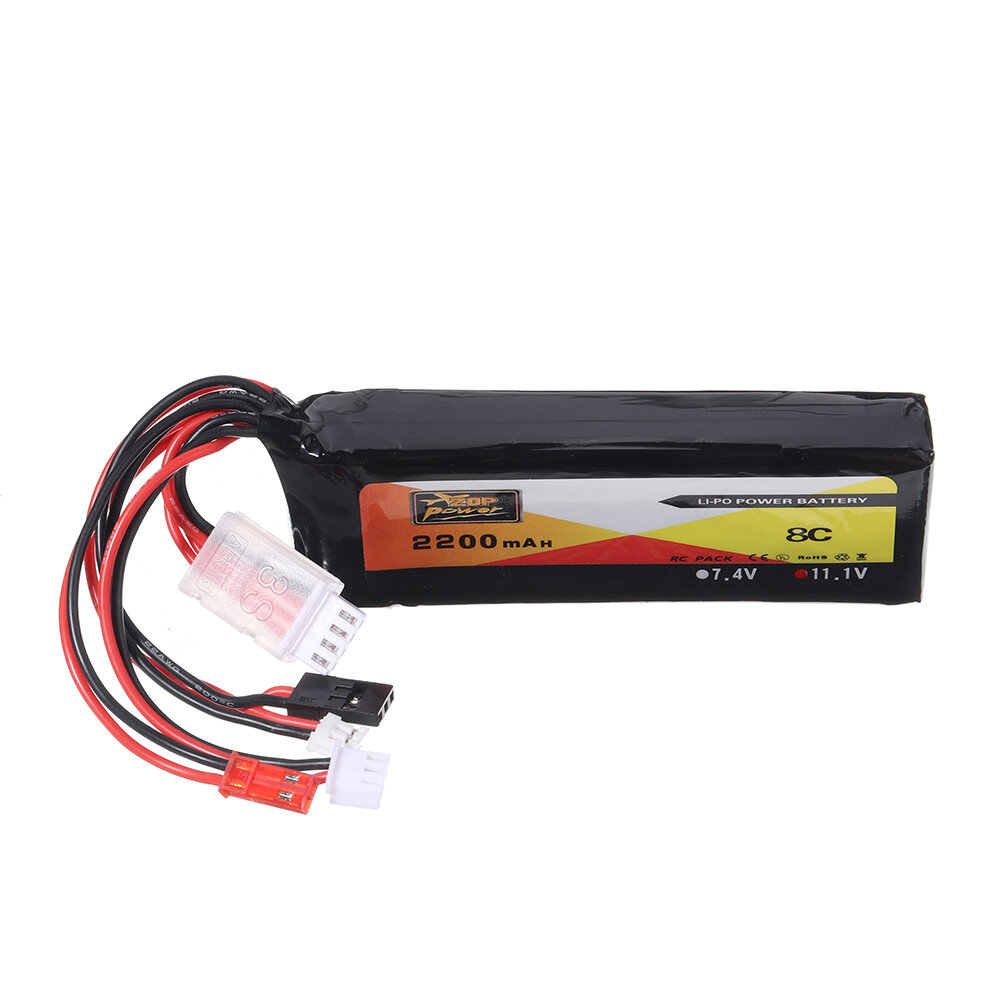 ZOP Power 11.1V 2200mAh 3S 8C Lipo Батарея JR JST FUBEBA Разъем штекер для передатчика