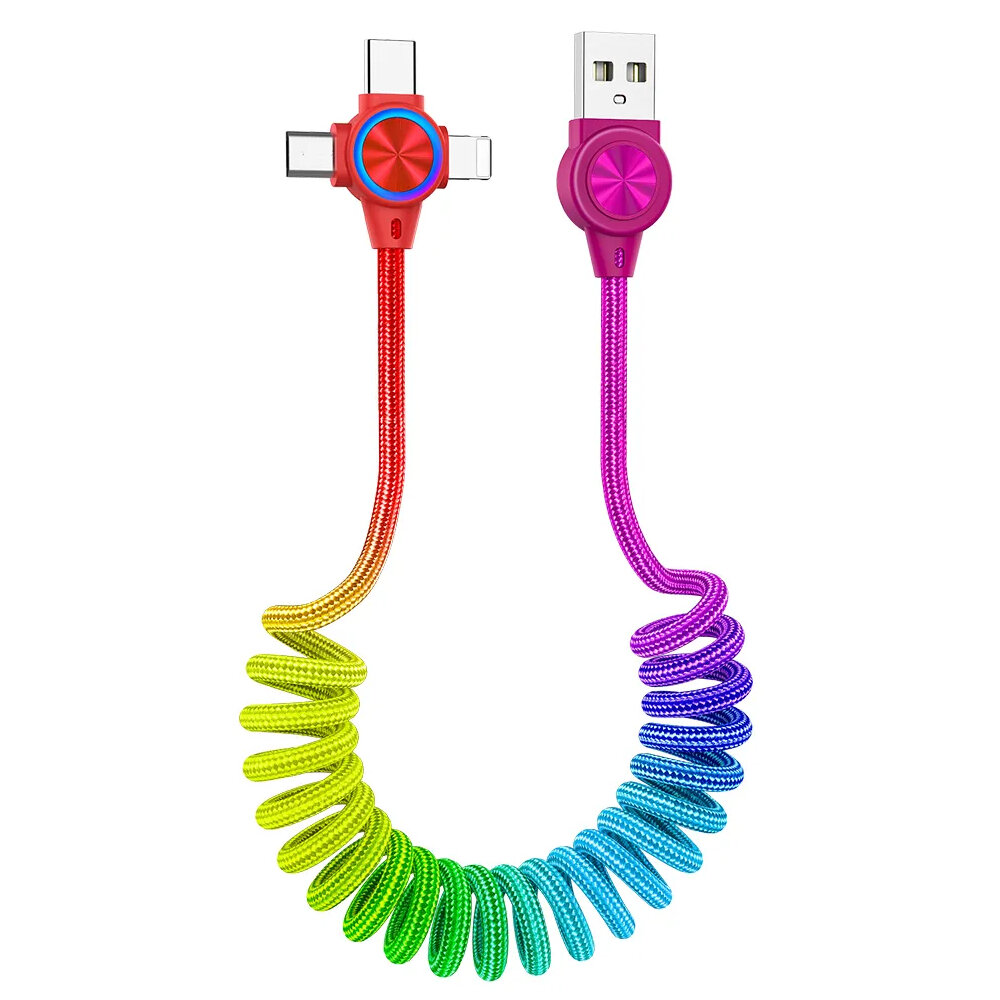 3A 3IN 1 USB-A до IP/Type-C/Micro USB -кабельный кабельный кабельный кабельный кабельный кабель.