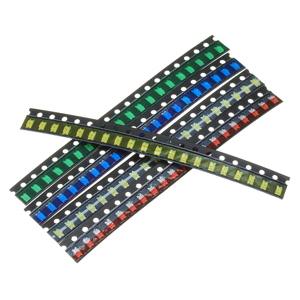 Electronic Accessories & Supplies  Banggood 500шт 5 цветов 100 каждый 1206 LED диодный ассортимент SMD LED диодный Набор зеленый / красный / белый / синий / желтый