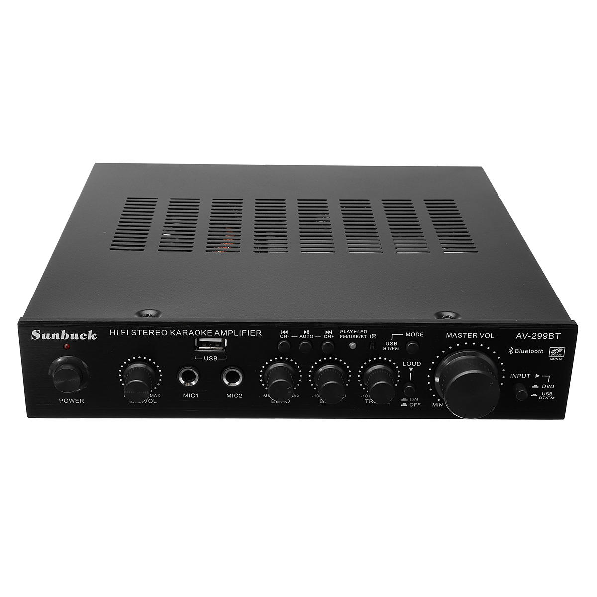 Home Audio & Video Sunbuck AV-299BT 200W HIFI Bluetooth Стерео питание Усилитель Дистанционное Управление USB FM-микрофон Вход