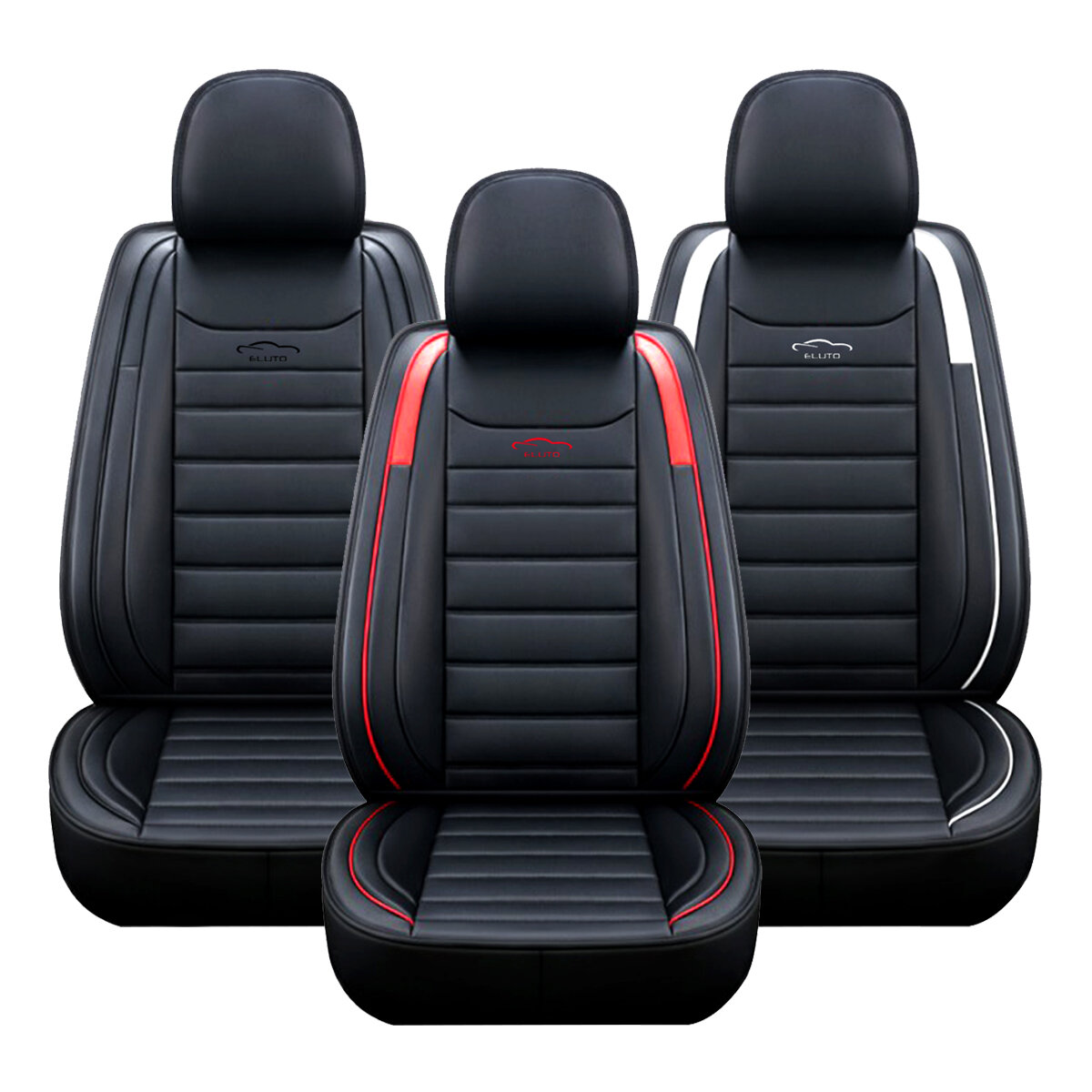 Interior Accessories 5 мест Универсальные автомобильные чехлы для сидений Deluxe PU кожаная подушка для сиденья Полный комплект обложек