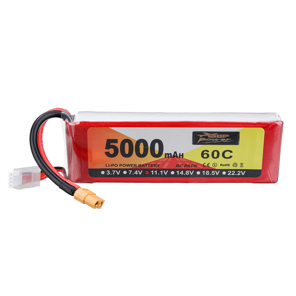 ZOP Power 11.1V 5000mAh 60C 3S LiPo Батарея Разъем XT60 для RC Дрон